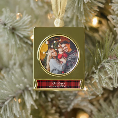 Personalized Christmas tree golden ornament 