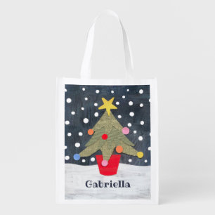 Personalized Christmas Tree Grocery Bag