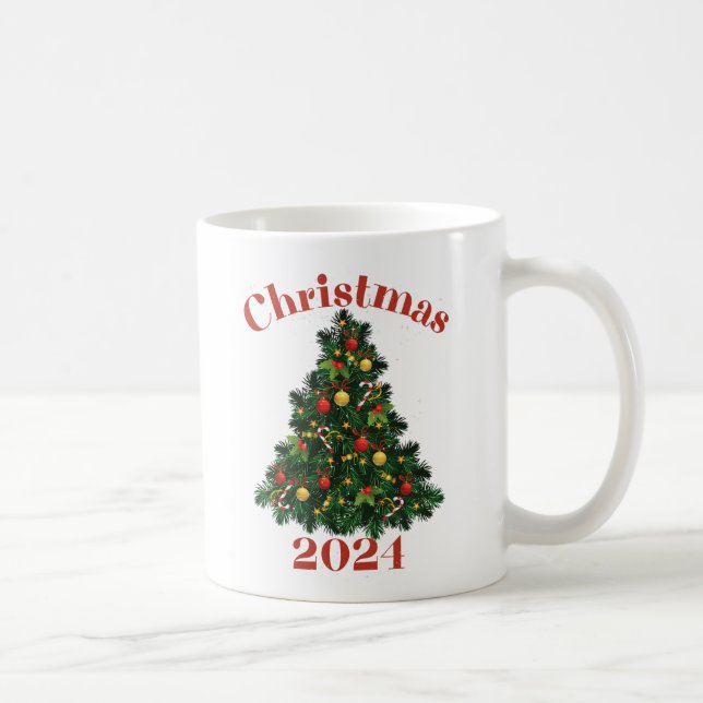 Personalized Christmas Tree, Holiday Coffee Mug (Right)