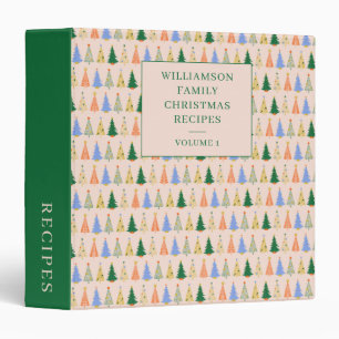 Personalized Christmas Tree Holiday Family Recipe 3 Ring Binder