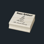 Personalized Christmas Tree Holiday Family Rubber Stamp<br><div class="desc">Personalized Christmas Tree with Stars Holiday Family Stamp 
Season's Greetings!

Mr. & Ms.

To:  From:

His & Her</div>