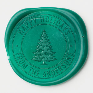 Personalized Christmas Tree Holiday Wax Seal Sticker