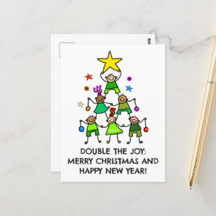 Personalized Christmas Tree Kids Postcard