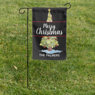 Personalized Christmas Tree Merry Christmas Garden Flag