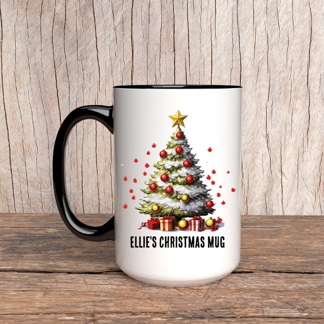 Personalized Christmas Tree Mug for Women (Christmas tree mug, custom name mug, custom Christmas mug, holiday mug for her, Christmas gift)