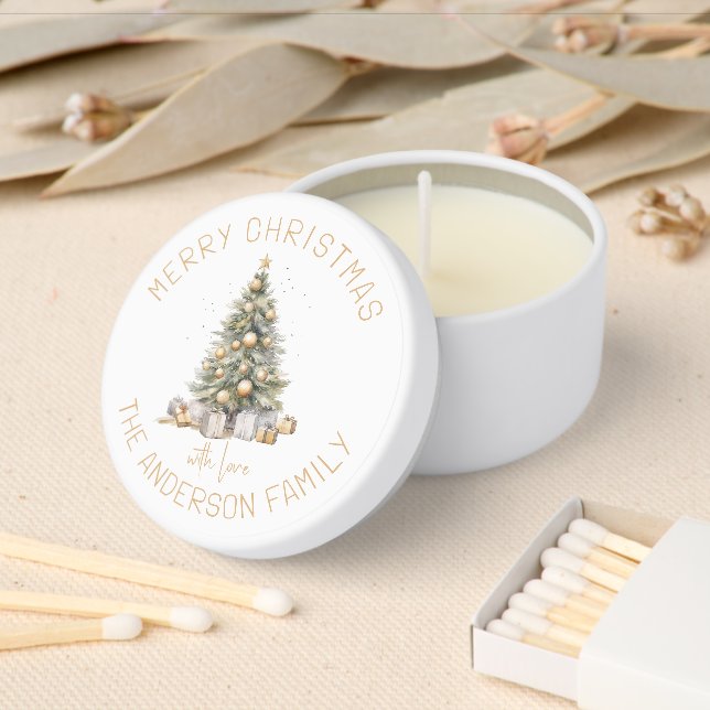 Personalized Christmas Tree Party Mini Candle Favors (Insitu)