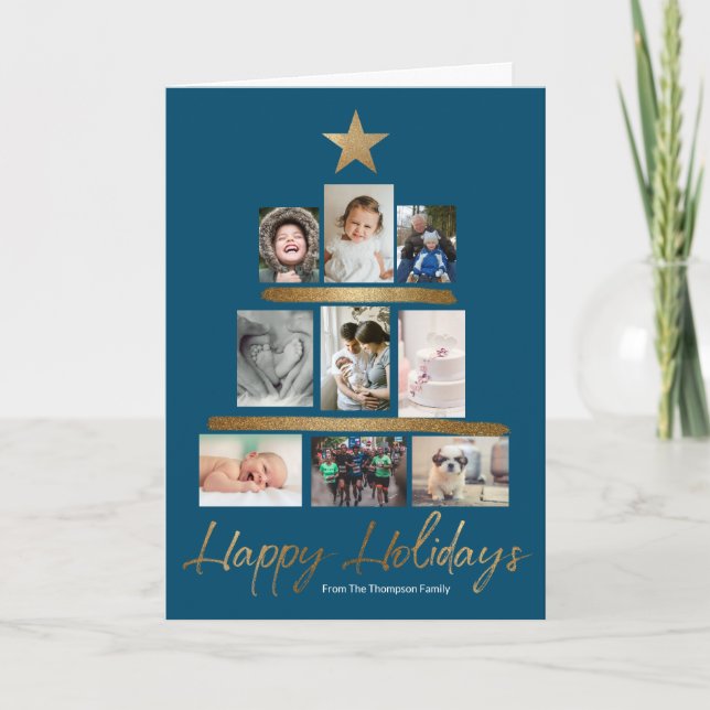 Personalized Christmas Tree Photo Holiday Card (Front)