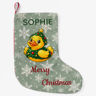 Personalized Christmas Tree Rubber Duck Small Christmas Stocking