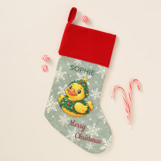 Personalized Christmas Tree Rubber Duck Stocking