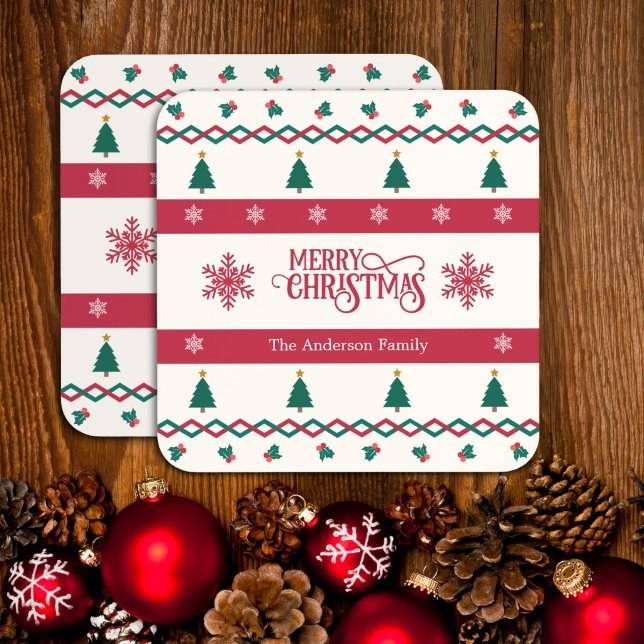 Personalized Christmas Tree & Snowflake Coasters (Creator Uploaded)