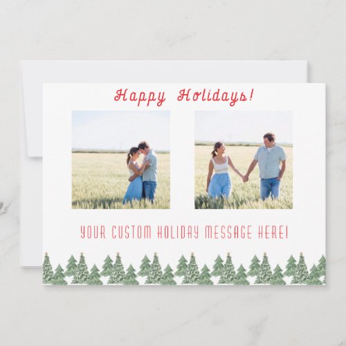 Personalized Christmas Trees Happy Holidays Card
