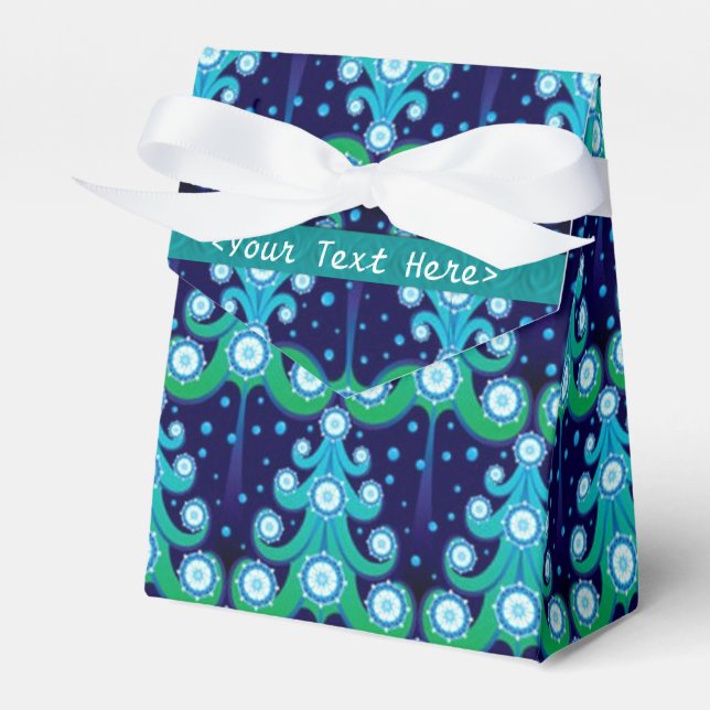 Personalized Christmas Trees Pattern Favor Box (Front Side)