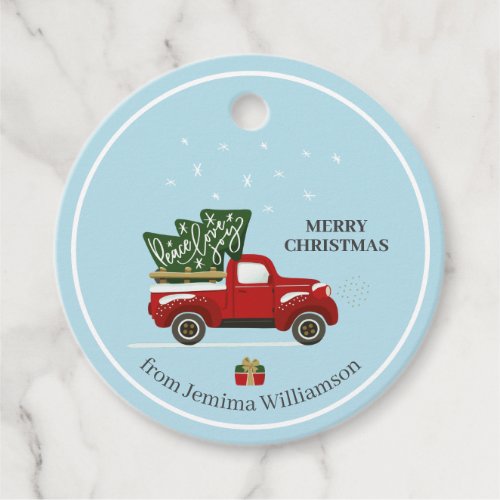 Personalized Christmas Truck Gift Tag