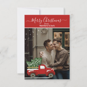 Personalized Christmas Truck Greeting Card