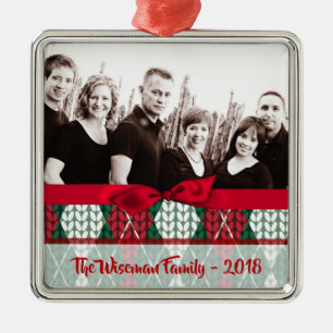 Personalized Christmas Ugly Sweater PHOTO Ornament