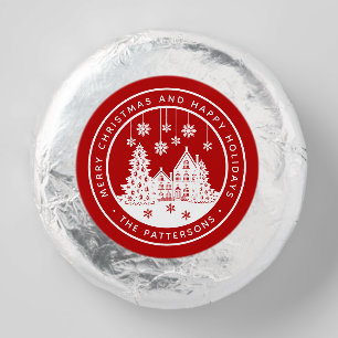 Personalized Christmas Village Party Favors Dipped Oreo Cookie Favors