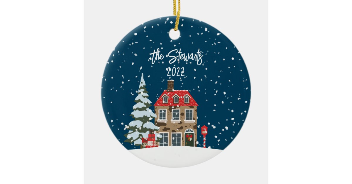Personalized Christmas Village Scene Ornament Zazzle