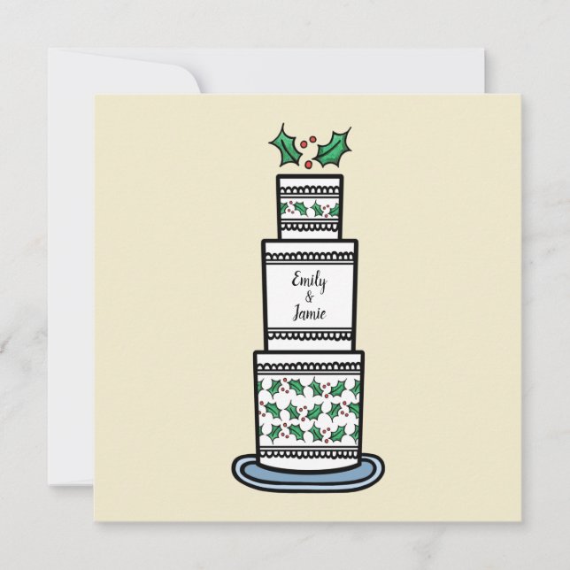 Personalized Christmas Wedding Invitation (Front)