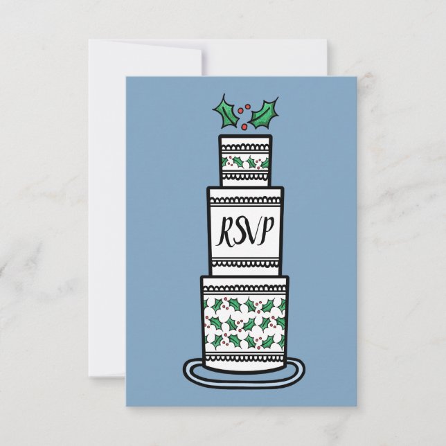 Personalized Christmas Wedding RSVP Invitation (Front)