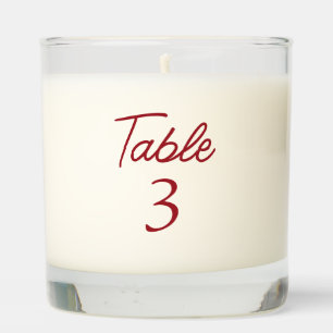 Personalized Christmas Wedding Table Number Candle