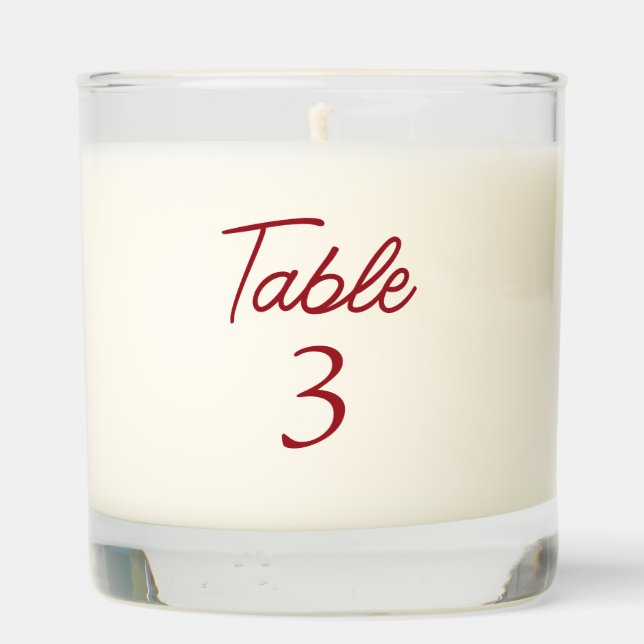 Personalized Christmas Wedding Table Number Candle (Back)
