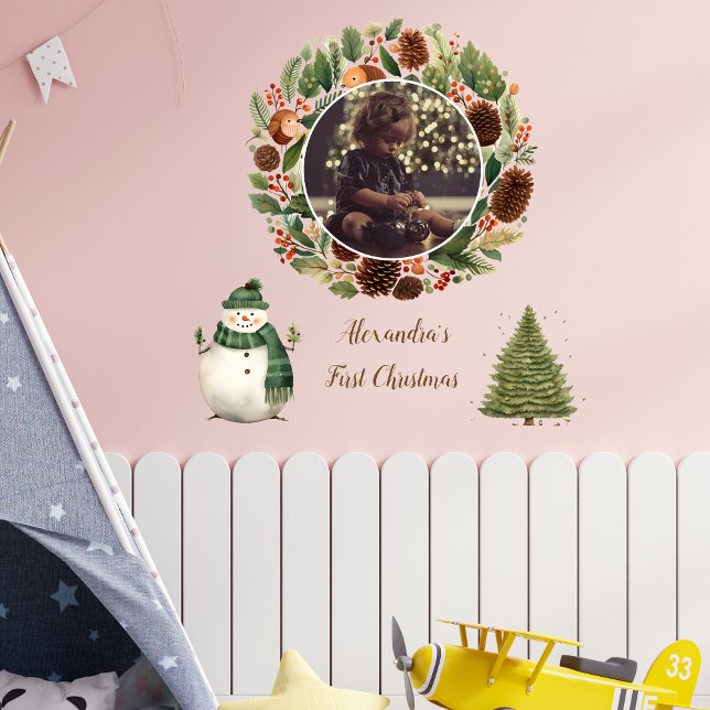 Personalized Christmas Whimsical Baby 1st Christma Wall Decal (Creator Uploaded)