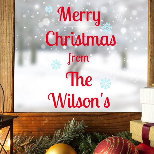 Personalized Christmas Window Sticker (Festive Window Decor)