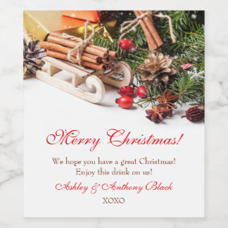 Personalized Christmas Wine Labels | Holiday Decor