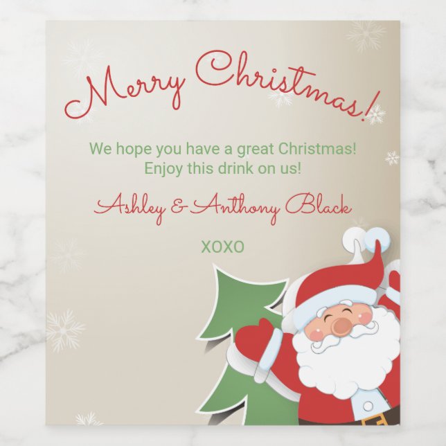 Personalized Christmas Wine Labels | Santa Claus (Single Label)