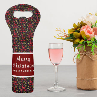 Personalized Christmas Wine Tote
