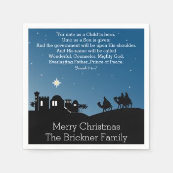Personalized Christmas Wise Men Bethlehem Paper Napkins by OnceForAll at Zazzle