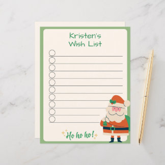 Personalized Christmas Wish List with Checkmarks