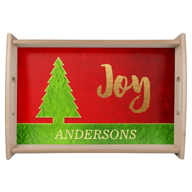 Personalized Christmas Wooden Serving Tray  (Front)