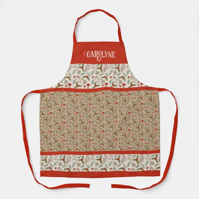 Personalized Christmas Woodlands Apron (Front)