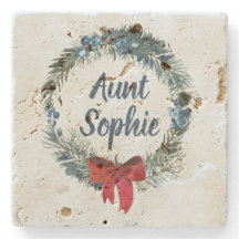 Personalized Christmas Wreath Blue Berries