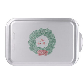 Personalized Christmas Wreath Cake Pan