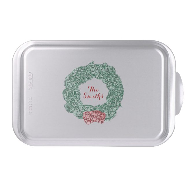 Personalized Christmas Wreath Cake Pan (Front)
