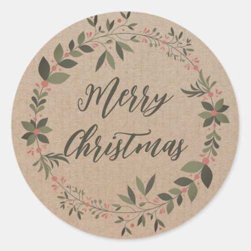 Personalized Christmas wreath  Classic Round Stick Classic Round Sticker