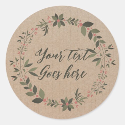 Personalized Christmas wreath  Classic Round Sticker