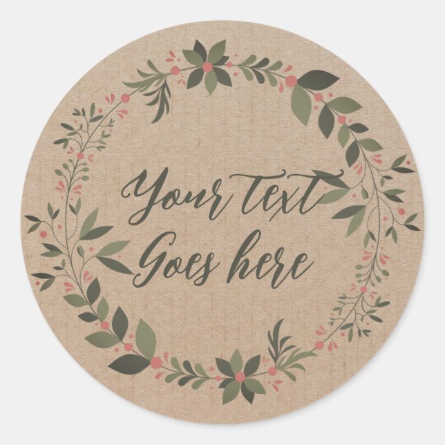 Personalized Christmas wreath  Classic Round Sticker (Front)