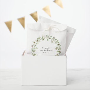 Personalized Christmas Wreath Favor Bag