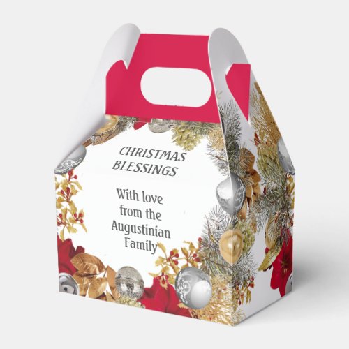 Personalized Christmas Wreath Favor Boxes