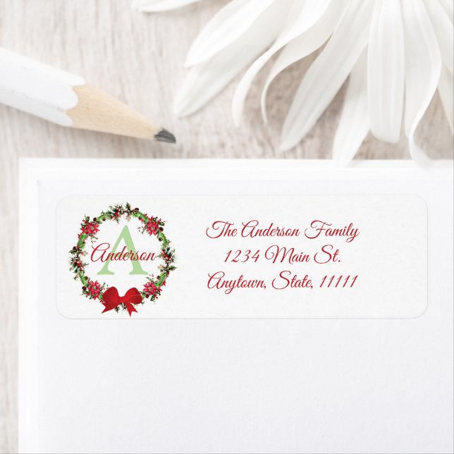 Personalized Christmas wreath  Label (Insitu)