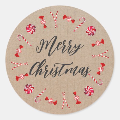 Personalized Christmas Wreath Merry Christmas  Cla Classic Round Sticker