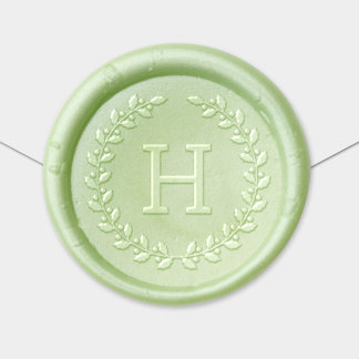 Personalized Christmas Wreath Monogram Initial Wax Seal Sticker