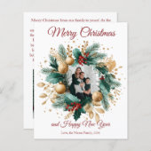 Personalized Christmas Wreath Photo Card (Front/Back)
