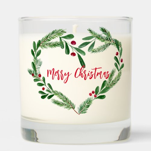 Personalized Christmas Wreath Scented Candle