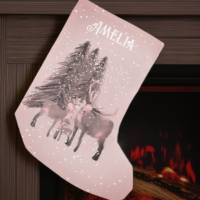 Personalized Christms Deer Small Christmas Stocking (Creator Uploaded)