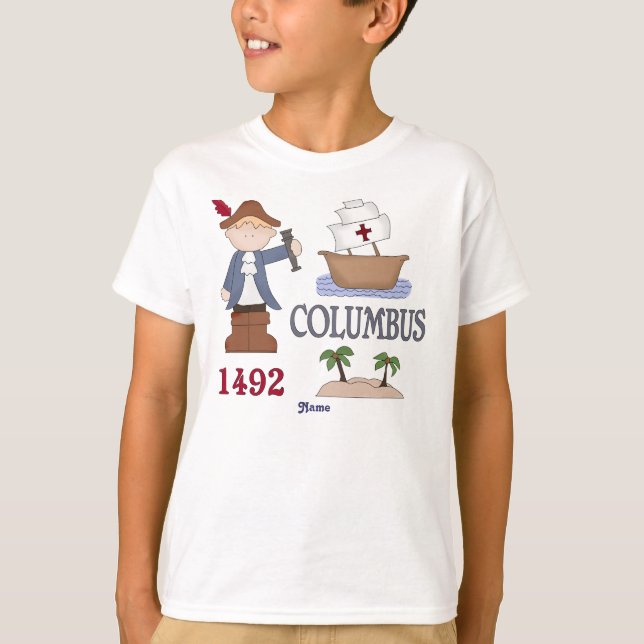Personalized Christopher Columbus History Buff T-Shirt (Front)