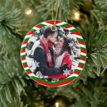 Personalized Chritsmas Photo Santa's Hat Ceramic Ornament by CustomizePersonalize at Zazzle